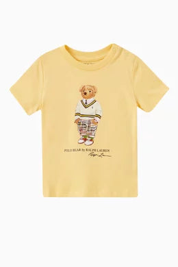 Boys Polo Bear Shirt - Yellow