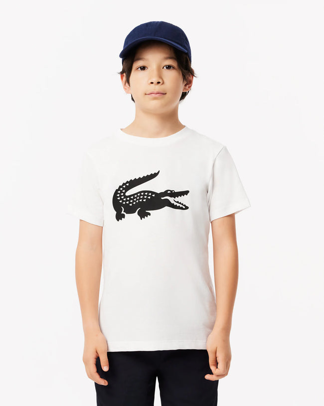 Lacoste Crocodile Printed Tee - White - Brand Store