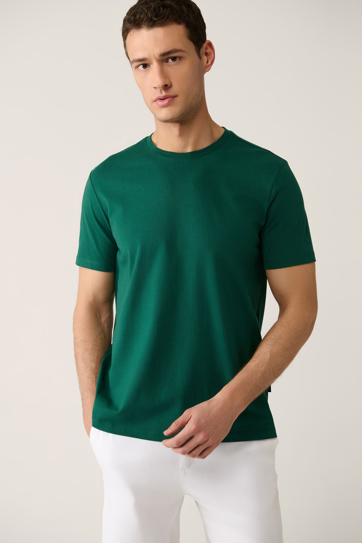 Zara Solid Tee - Green - Brand Store