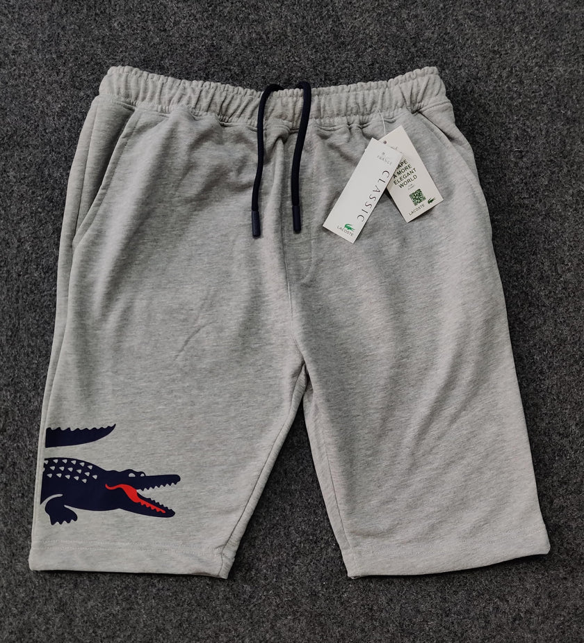 Lacoste Crocodile Printed Shorts - Gray - Brand Store