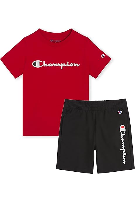Champion Boys Short Set - Red/Black
