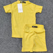 Zara Kids Waffle Knit Shorts-Tee Set - Yellow - Brand Store