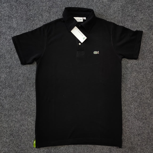 Lacoste Solid Polo Tee - Black - Brand Store