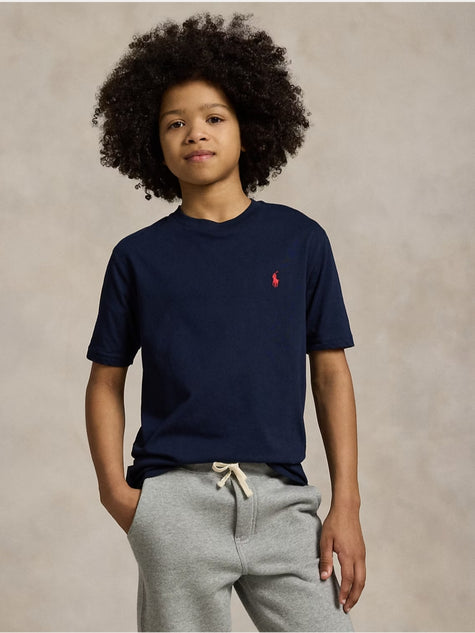 RL Small Pony Embroidered T Shirt - Navy Blue