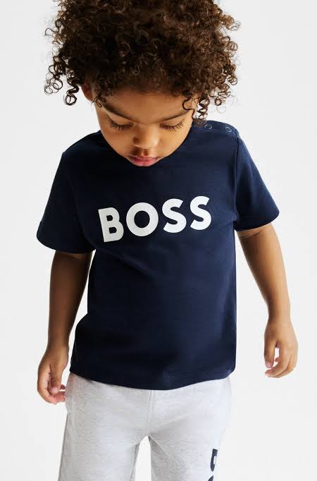 BOSS Boys T Shirt - Navy Blue - Brand Store