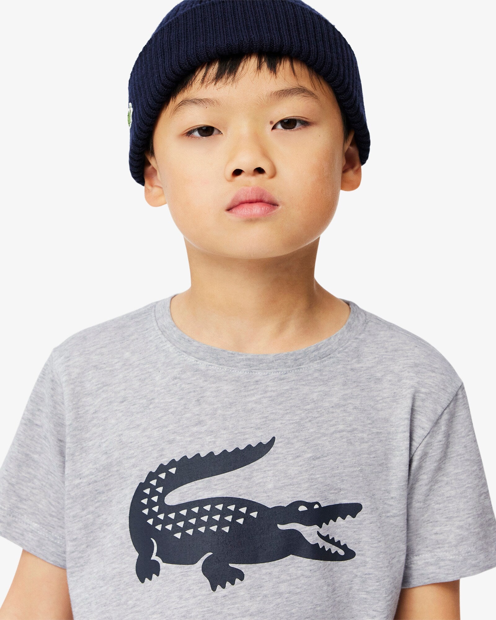 Lacoste Crocodile Printed Tee - Gray - Brand Store