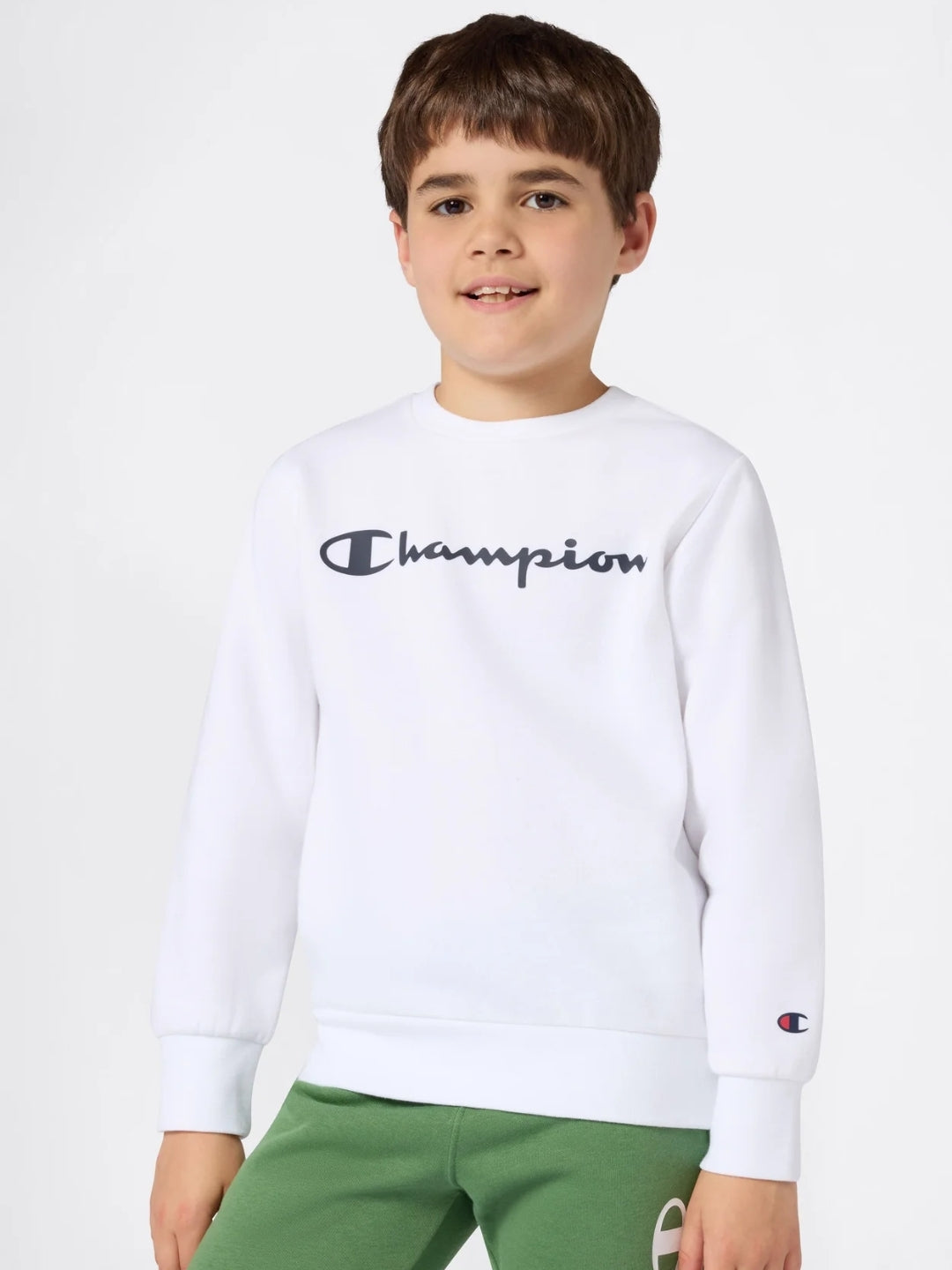 Champion Center Logo Sweatshirt - White - Brand Store