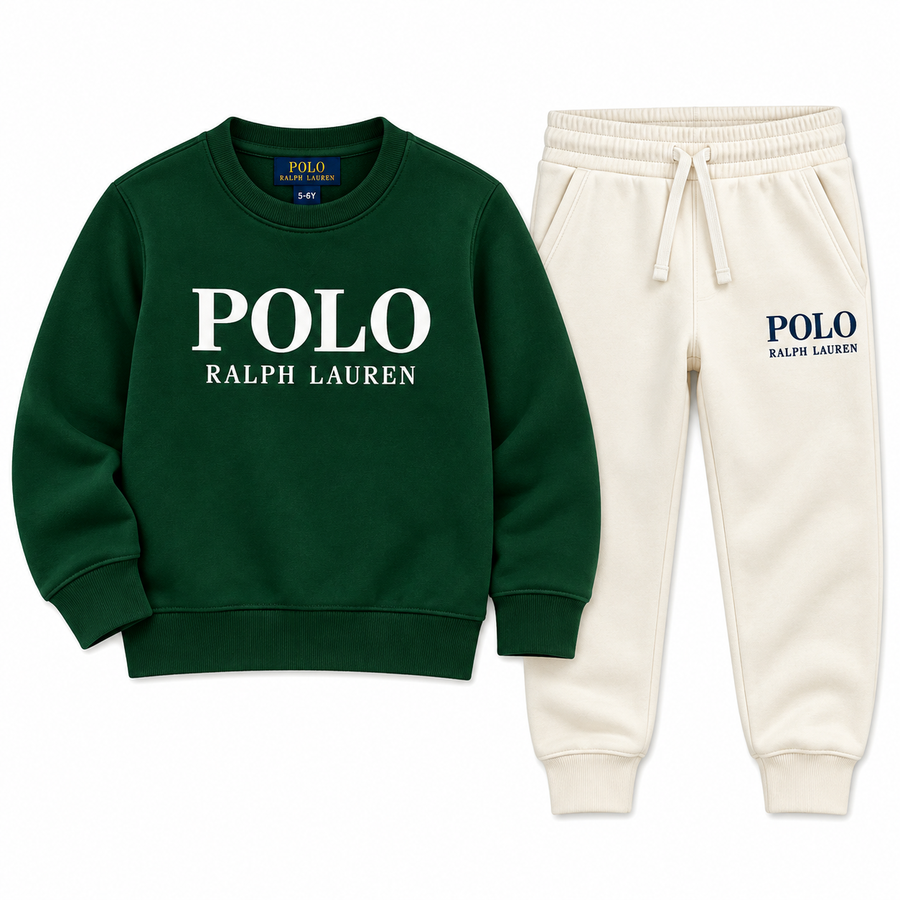 RL POLO Kids Set Unisex - Green/White