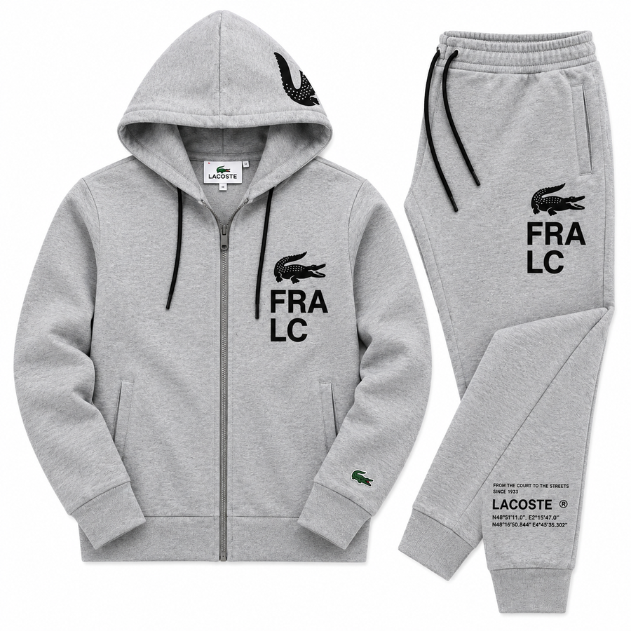 LCST Zipper FR  Zipper Hoodie Tracksuit - Gray