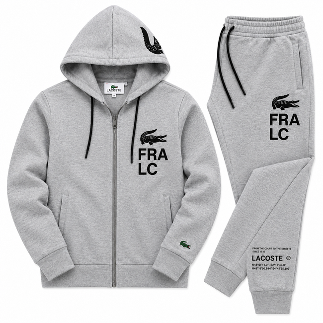 LCST Zipper FR  Zipper Hoodie Tracksuit - Gray