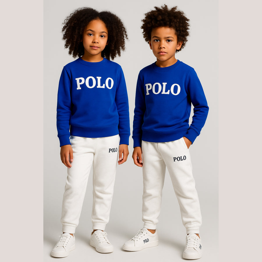 RL POLO Kids Set Unisex - Royal blue/White
