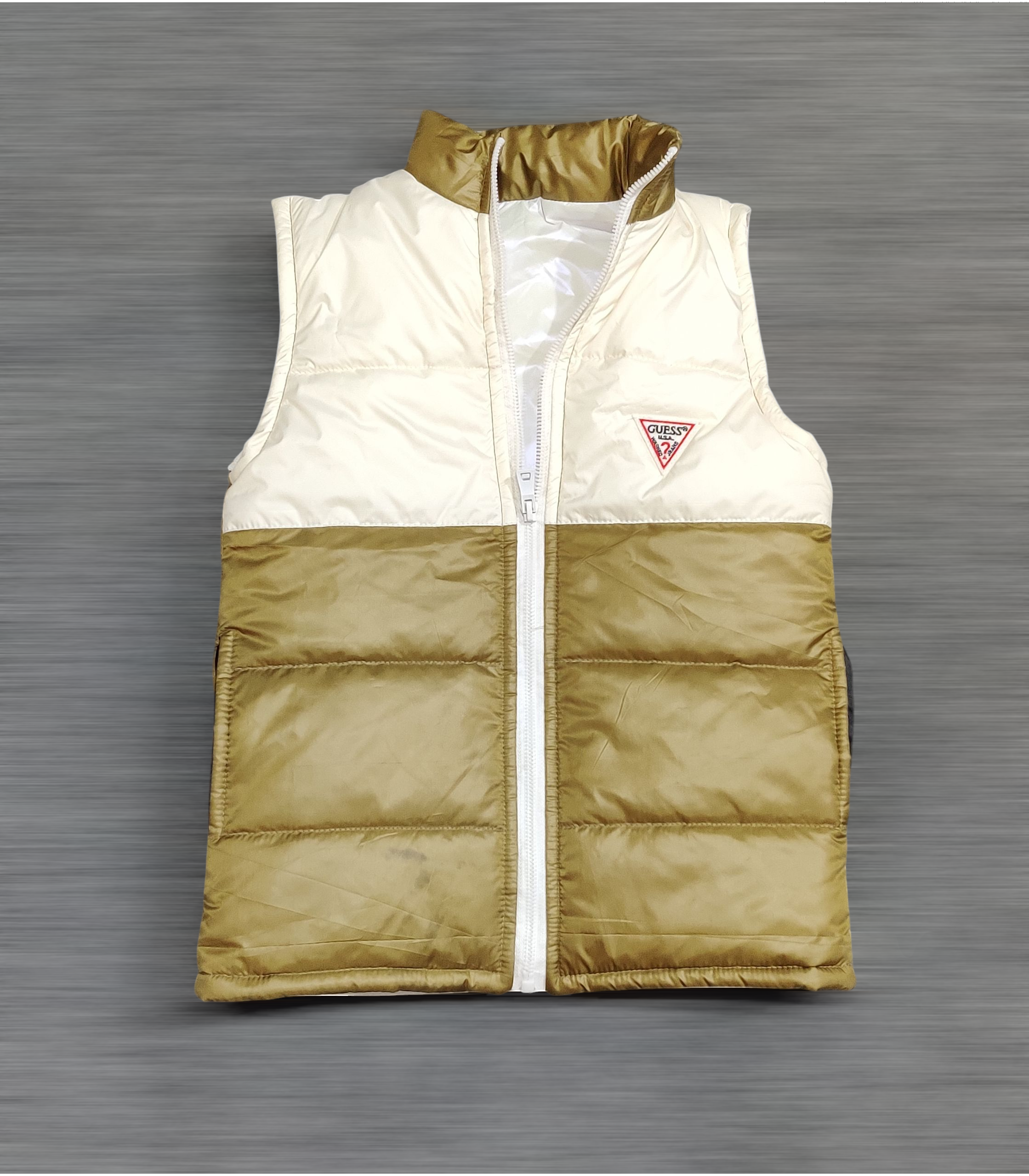 Guess Kids Puffer Gillet -  White/Gold