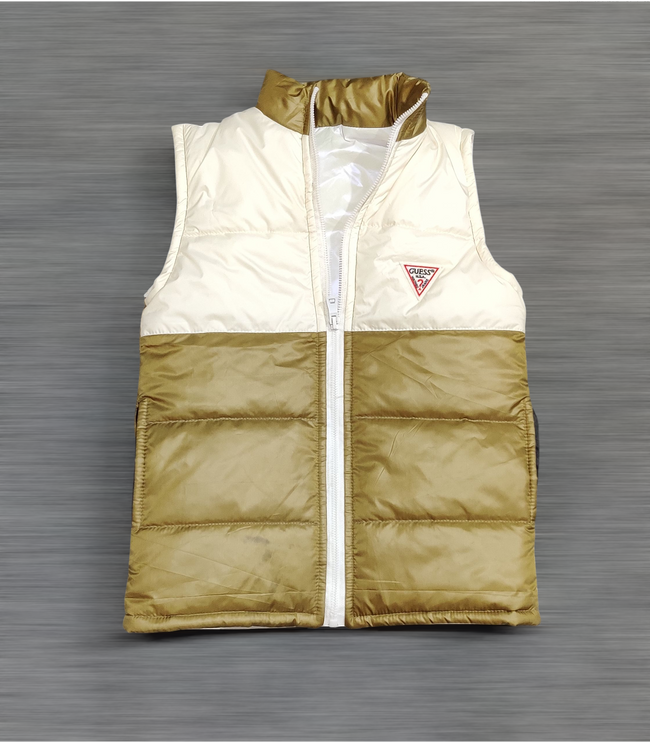 Guess Kids Puffer Gillet -  White/Gold - Brand Store