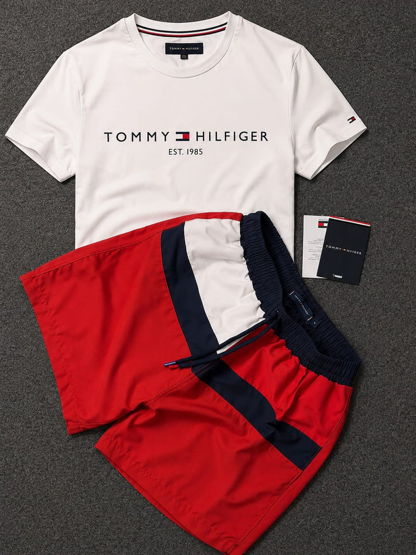 Tommy T Shirt With Swim Shorts Set