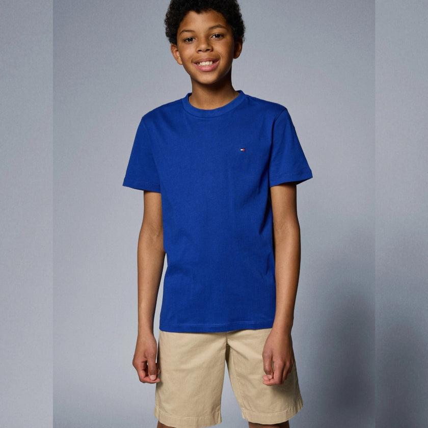 Tommy Classic Logo Embroidered Tee - Royal blue