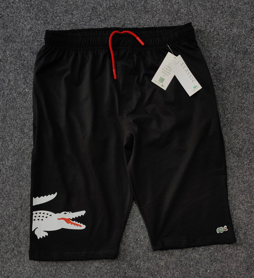 Lacoste Crocodile Printed Shorts - Black