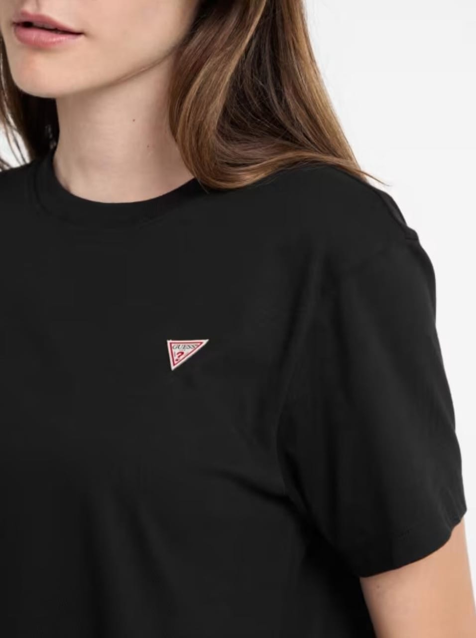 Guess Chest Logo Tee - Black - Brand Store