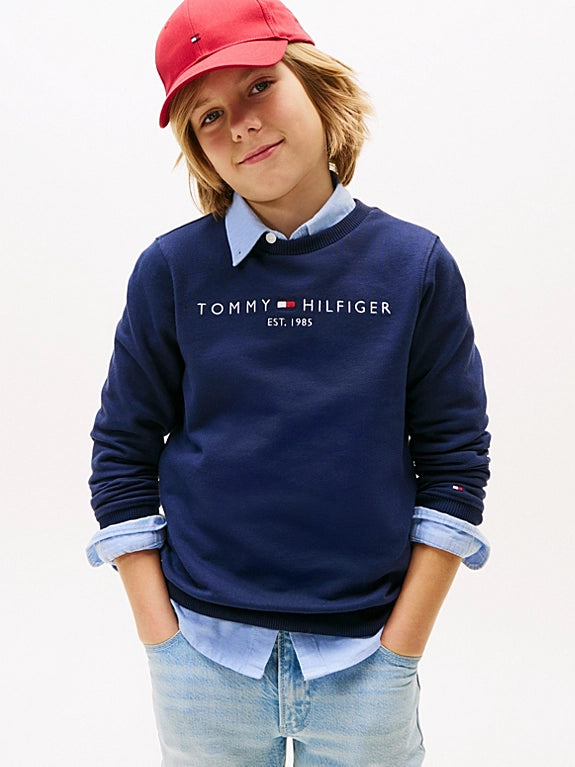 TH Flex Logo Embroidered Sweatshirt - Navy Blue - Brand Store