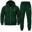 Polo Zipper Hood Tracksuit - Green