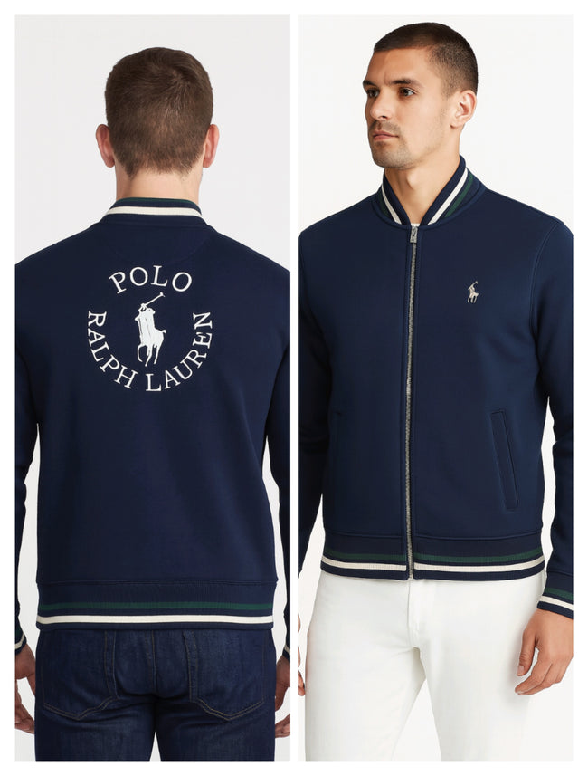 Polo dual side Embroidered Zipper - Navy