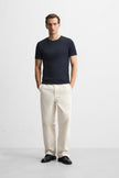 Zara Basic Cotton Tee - Navy - Brand Store