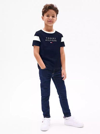 Tommy Colorblock Kids Tee - Navy