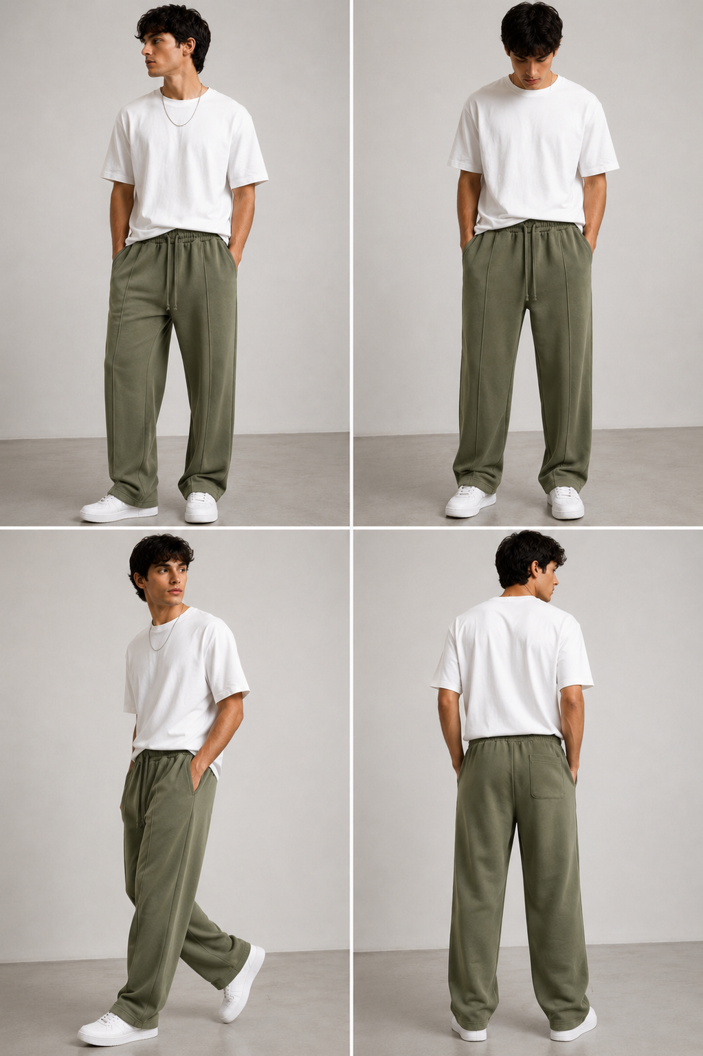 Jack&Jones Relaxed Fit Wide Leg Trouser - Olive