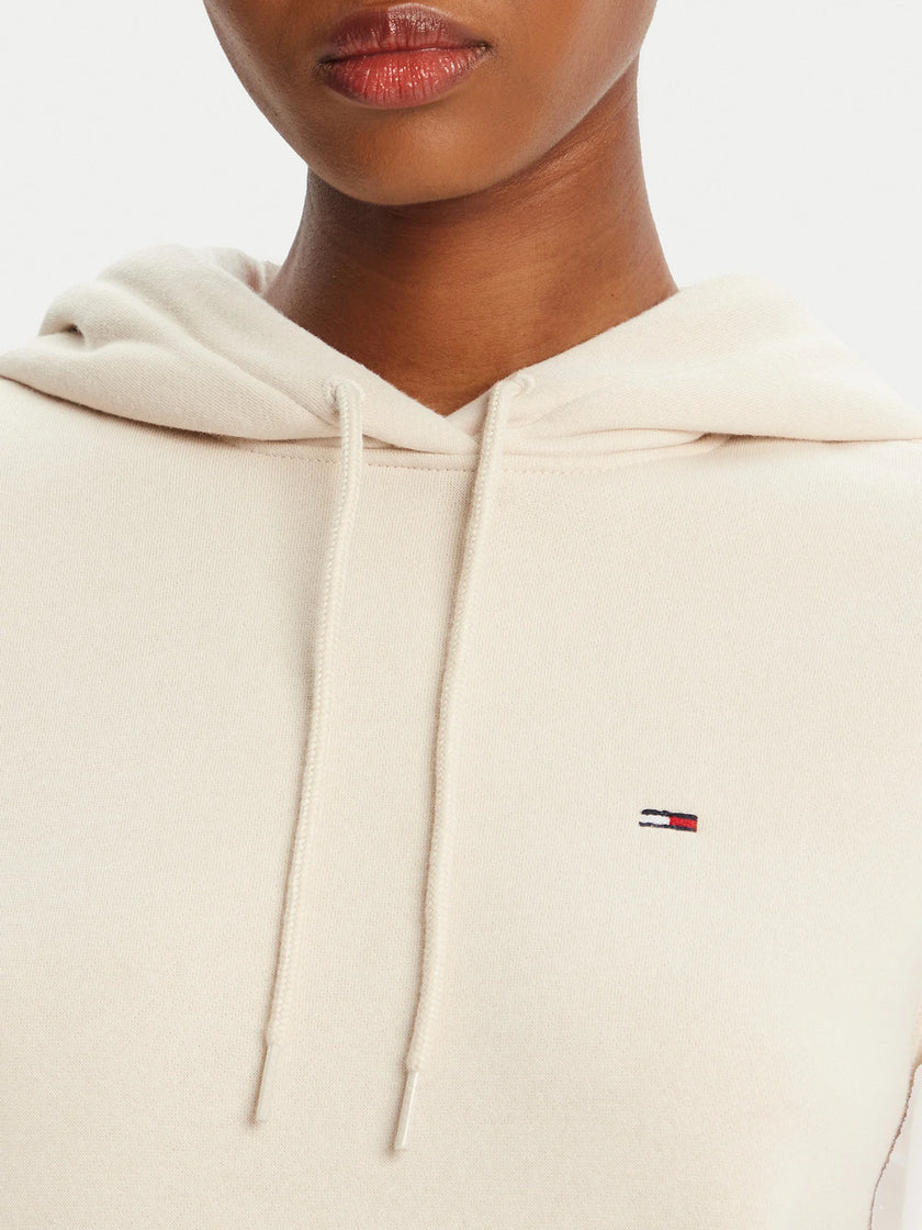 Tommy Flag Logo Women's Pullover Hoodie - Beige