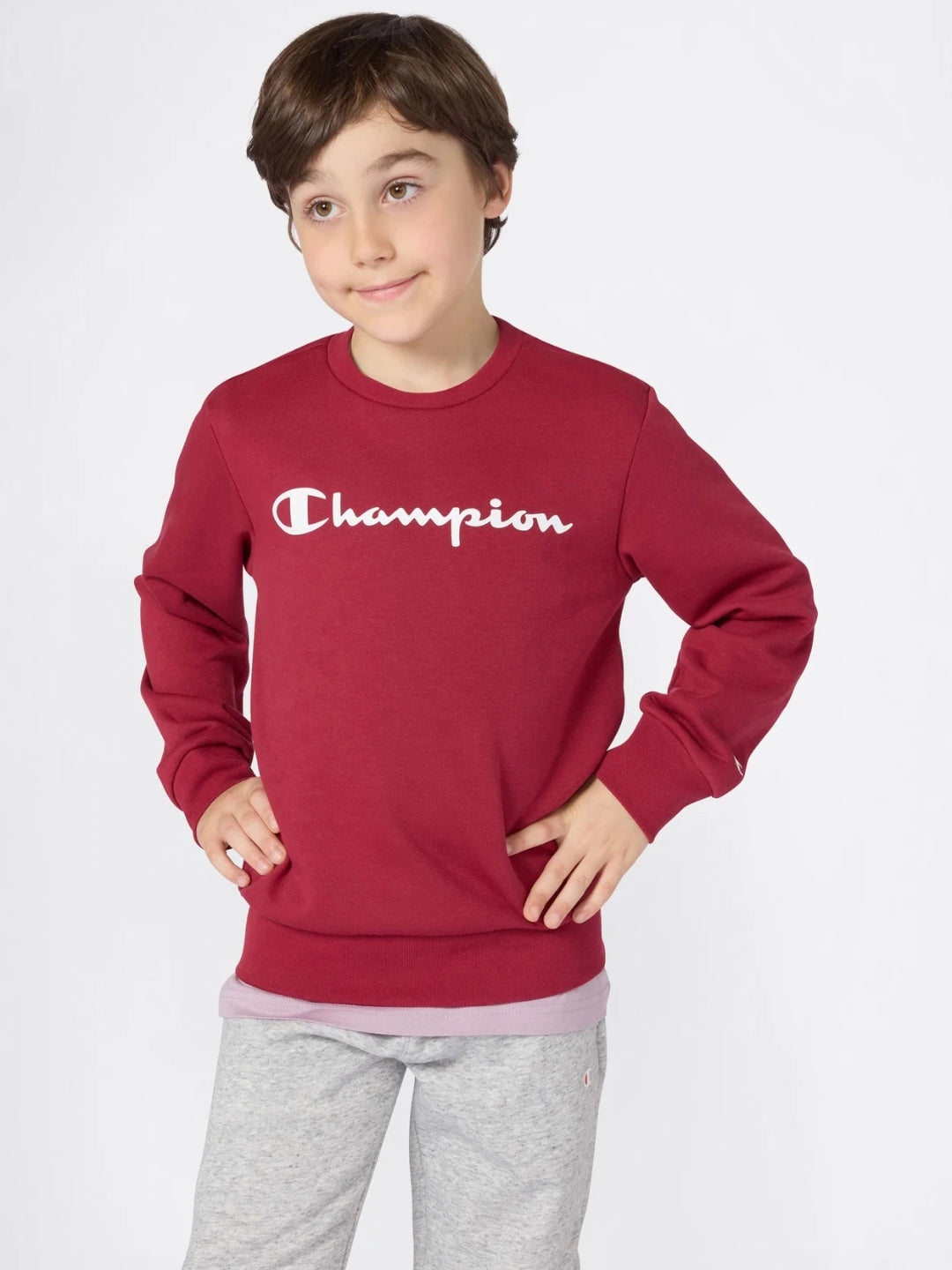 Champion Center Logo Sweatshirt - Burgundy