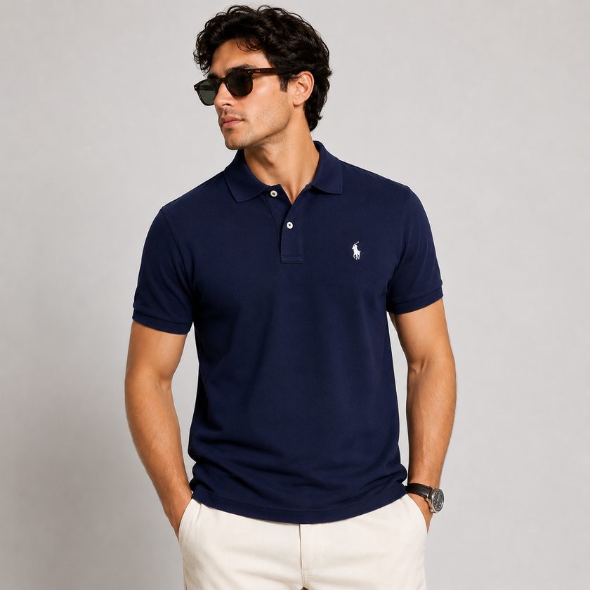 Polo Pique Navy Shirt