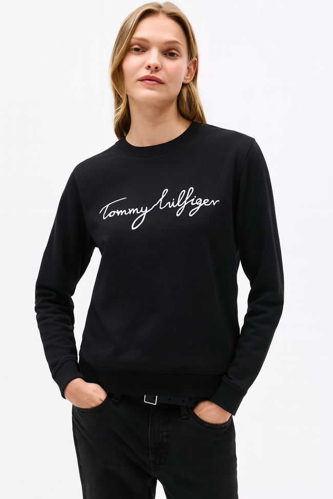 Tommy Signature Women's Sweatshirt - Black