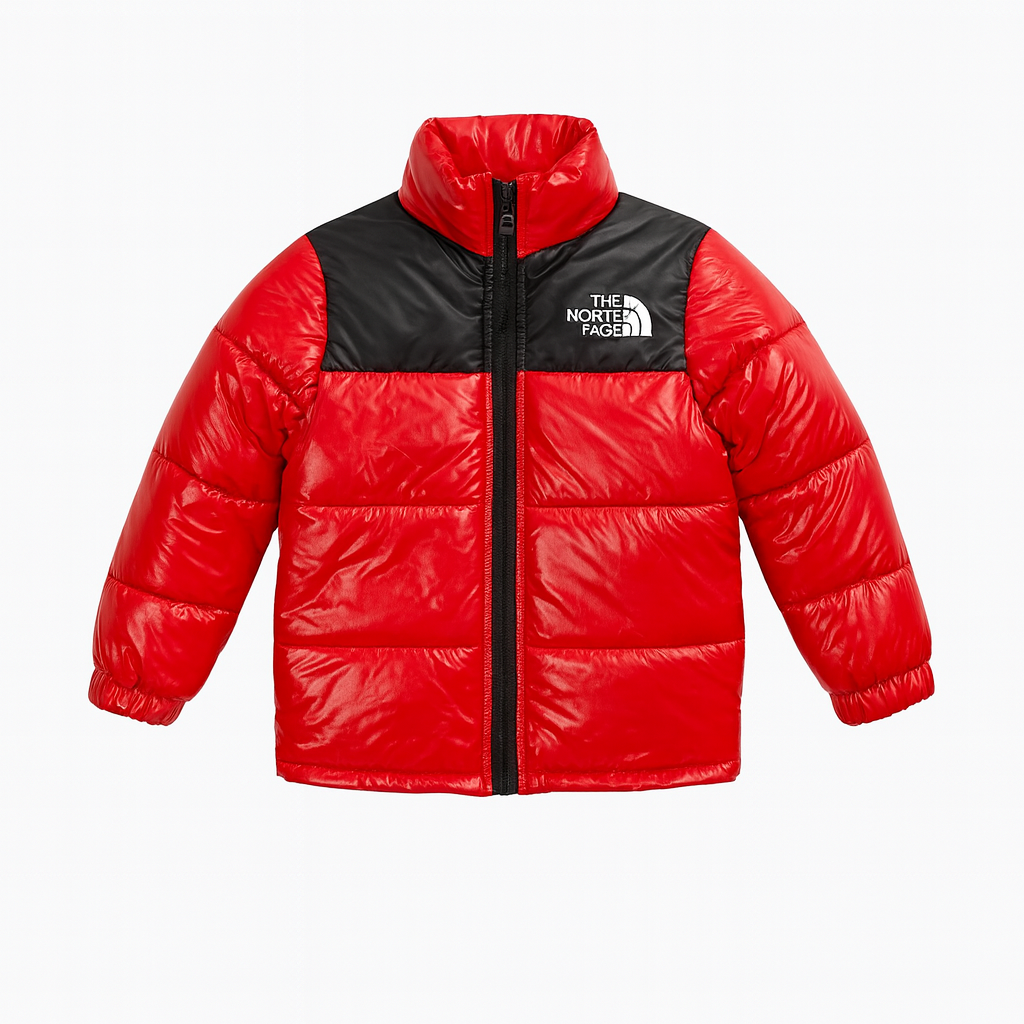TNF Full Sleeves Kids Puffer - Chillie Red