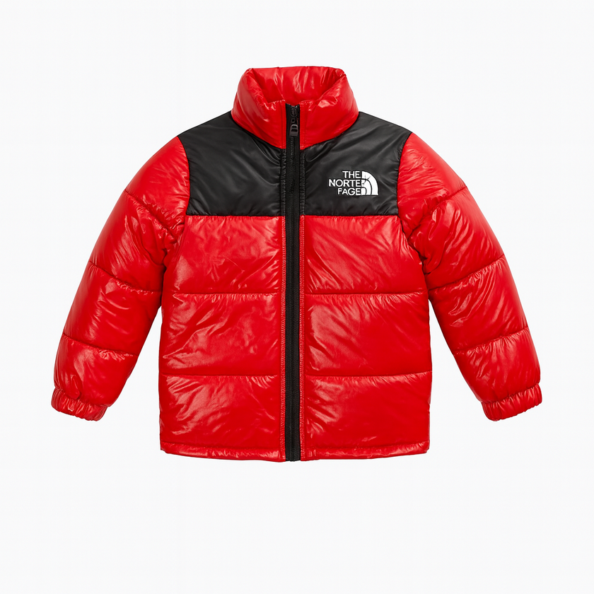 TNF Full Sleeves Kids Puffer - Chillie Red