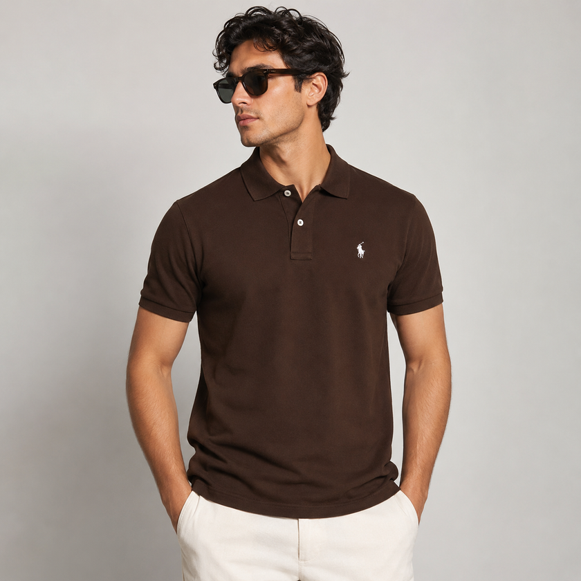 Polo Pique Brown Shirt