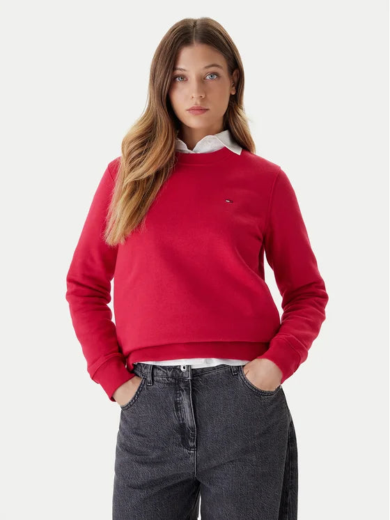 Tommy Flag Logo Women Sweatshirt - Red