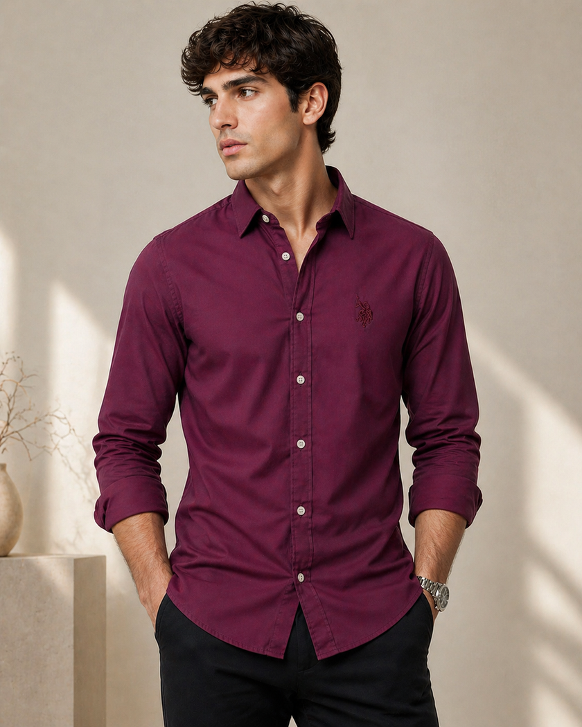 USPA Plum Casual Shirt