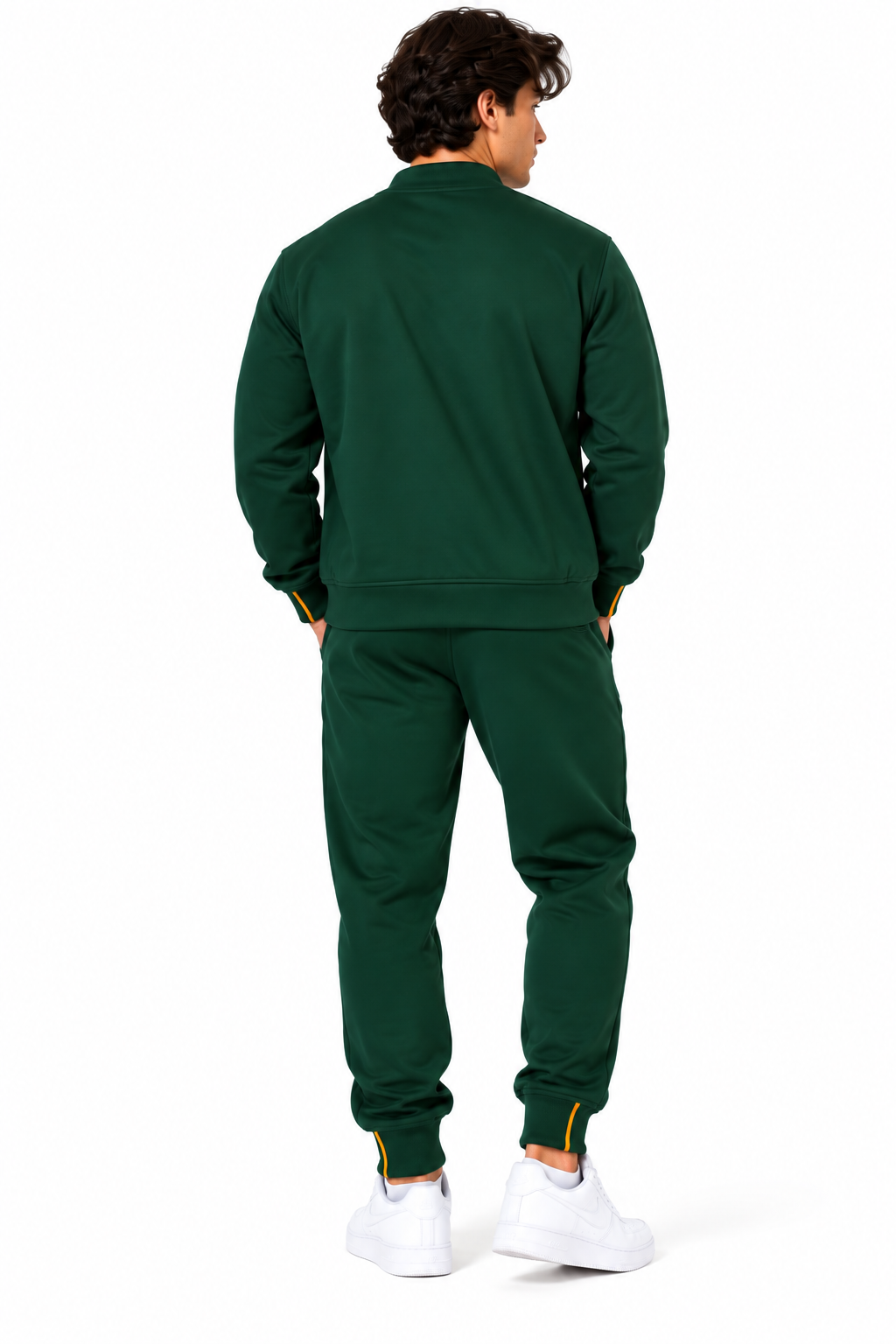 Boss French Terry Zip-Up Tracksuit – Forest Green