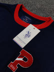 USPA Embroidered Logo Contrast Sleeves Tee - Navy - Brand Store