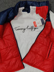 Tommy H Contrast Sleeves Puffer - White, Navy/ Red - Brand Store