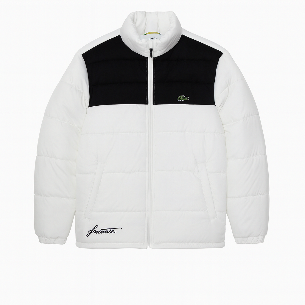 LACST Colorblock Puffer Jacket - White/Black