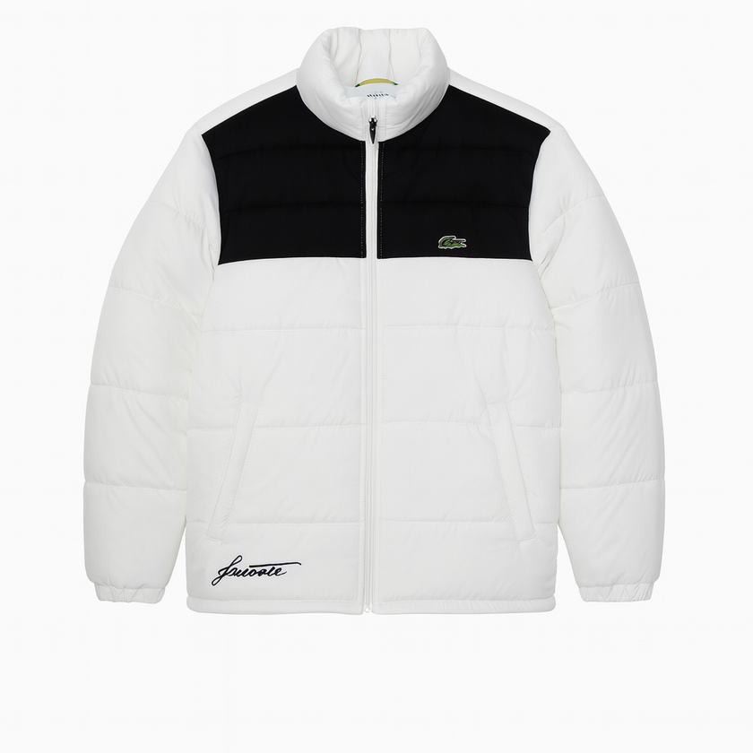 LACST Colorblock Puffer Jacket - White/Black