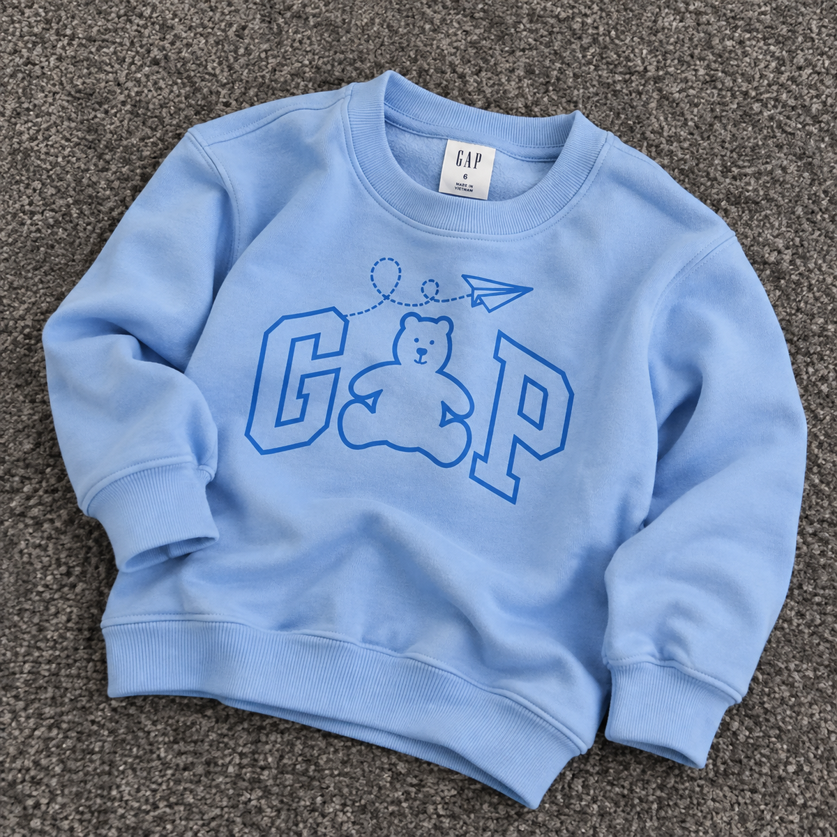 Gap Teddy Bear Graphic Crewneck Sweatshirt - Sky