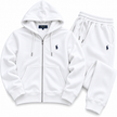 Polo Zipper Hood Tracksuit - White