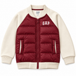 Gap Kids Hybrid Puffer Bomber Jacket - Cream/Burgendy