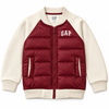 Gap Kids Hybrid Puffer Bomber Jacket - Cream/Burgendy