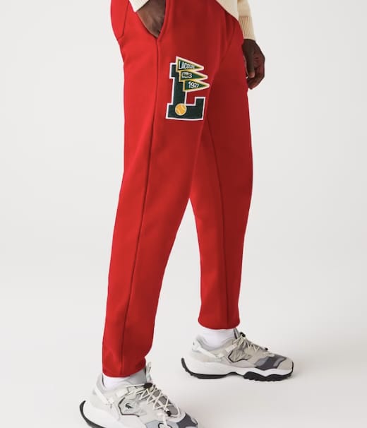 Lacoste Tannis Patched Jogger Trouser - Red - Brand Store