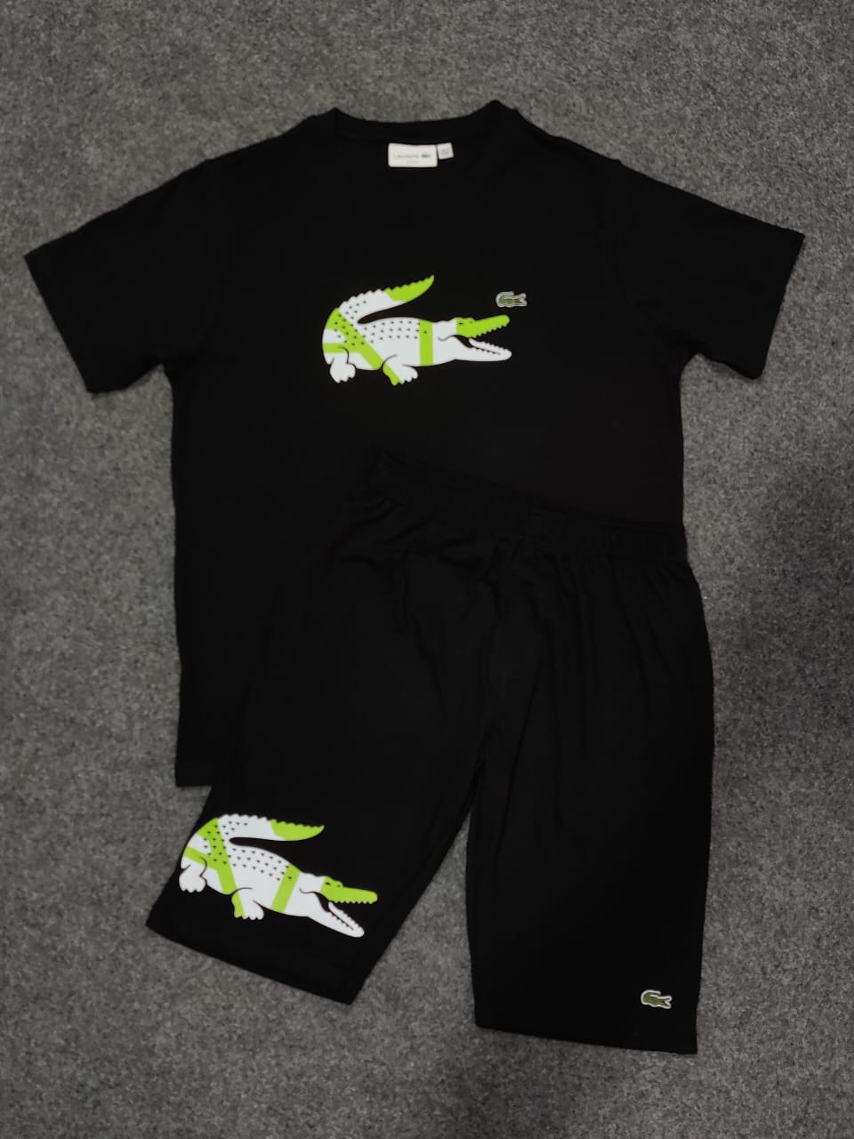 LACST Crocodile Print Twin Set - Black