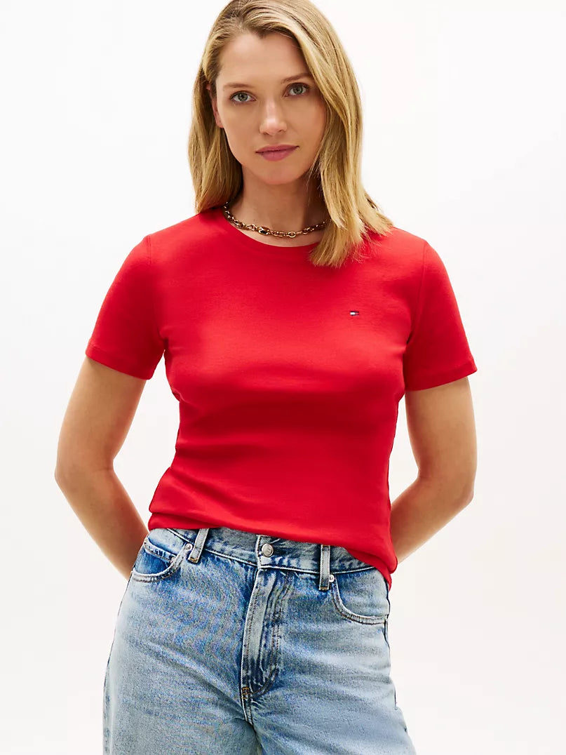 Tommy Embroidered Logo Tee - Black