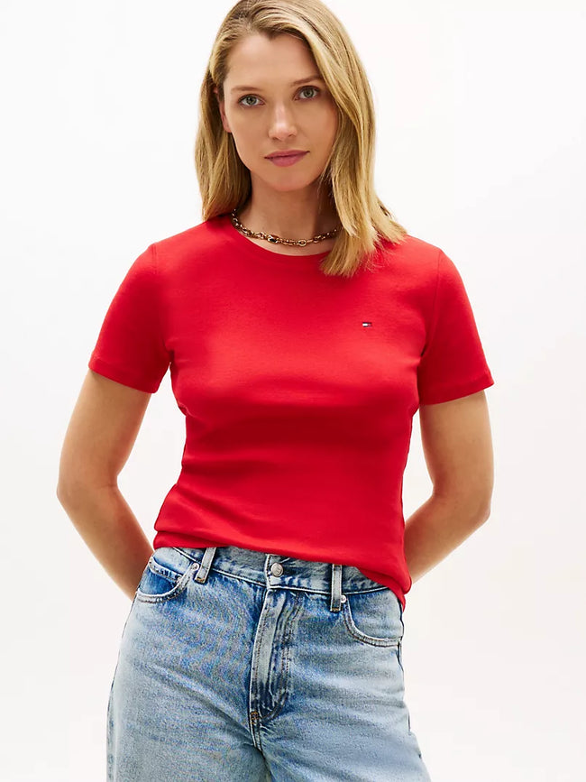 Tommy Embroidered Logo Tee - Black