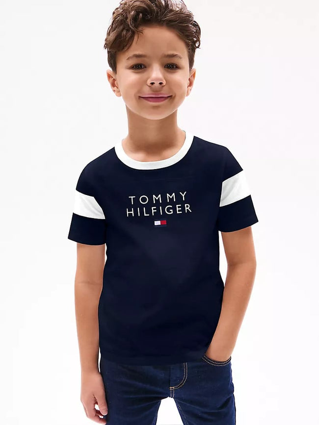 Tommy Colorblock Kids Tee - Navy - Brand Store